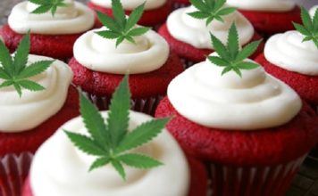 cupcake marihuana hoja