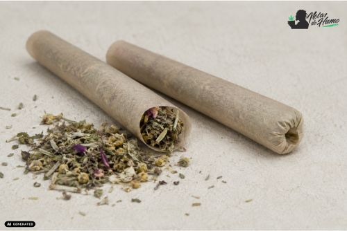 ejemplo de tabaco sin nicotina hecho con papel de liar